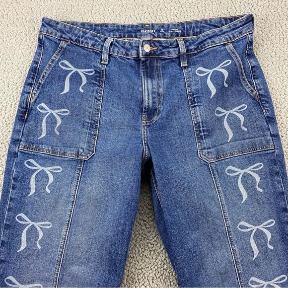 Old Navy Custom Upcycled Loose Hi-Rise Utility Pockets Straight Jean | Size:16P - Picture 2 of 16